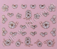 Stickers white-gold №015