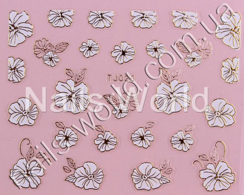 Stickers white-gold №020