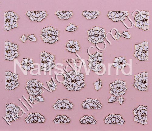 Stickers white-gold №023