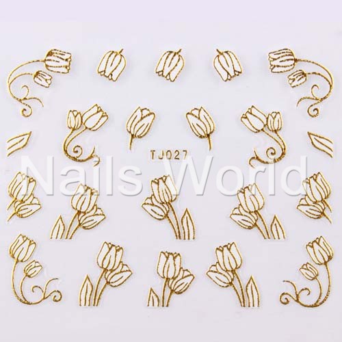 Stickers white-gold №027