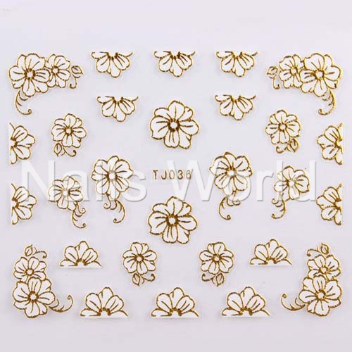 Stickers white-gold №036