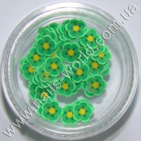 Fimo flowers Flowers Green (green-yellow), 50 pcs.