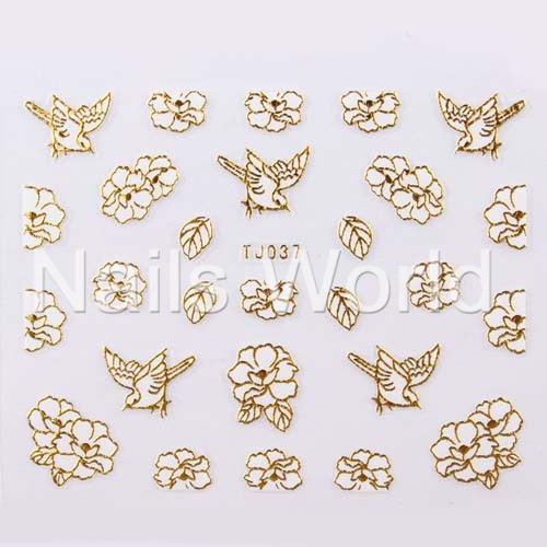 Stickers white-gold №037