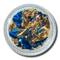 Фольга жата (поталь), 2х стороння золото-синя