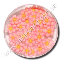 Fimo flowers Flowers Pink-Yellow, 50 pcs.