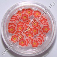 Fimo flowers Flowers Red-Yellow, 50 pcs.