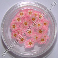 Fimo flowers Flowers White Pink, 50 pcs.