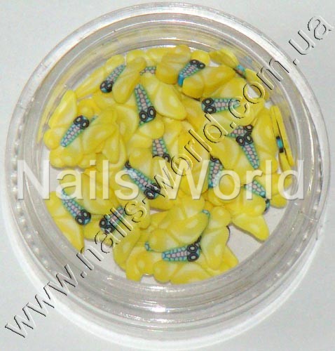 Fimo butterfly (yellow), 50 pcs.