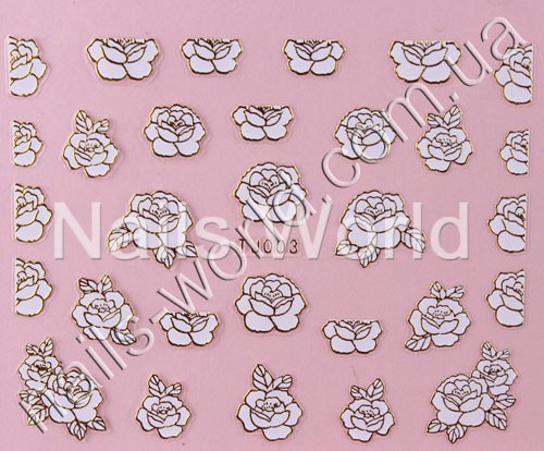 Stickers white-gold №003