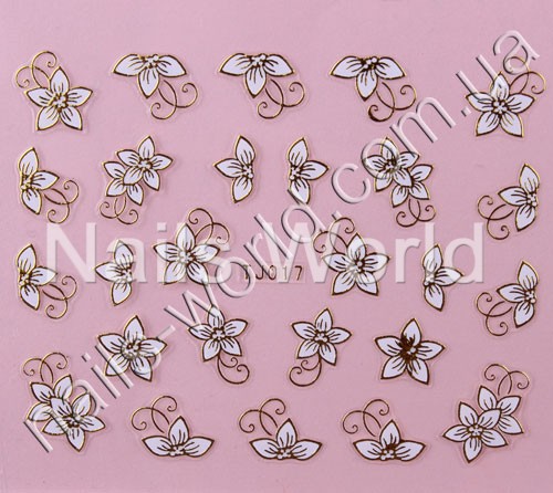 Stickers white-gold №017