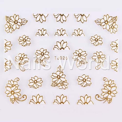 Stickers white-gold №026