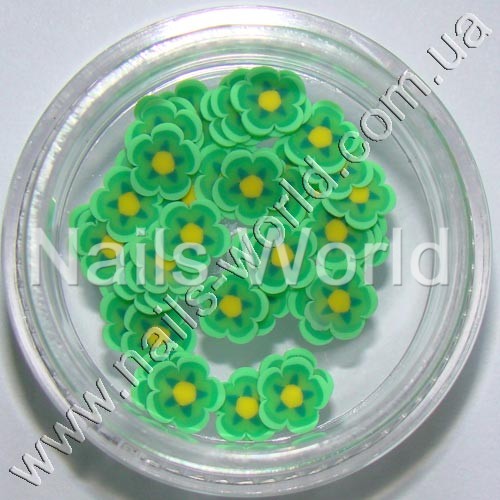 Fimo flowers Flowers Green (green-yellow), 50 pcs.