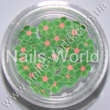 Фимо цветы Flowers Green (зелёно-розовый), 50 шт. 