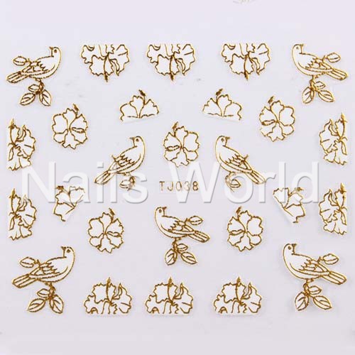 Stickers white-gold №038