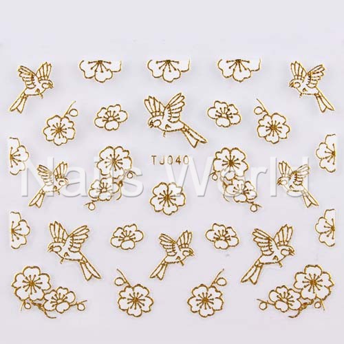 Stickers white-gold №040