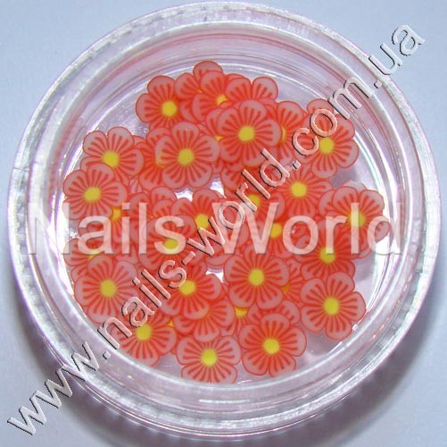Fimo flowers Flowers Red small, 50 pcs.
