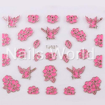 Наклейки Fuchsia-silver №037 