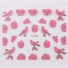 Наклейки Fuchsia-silver №038