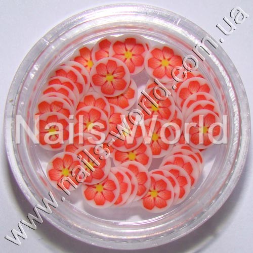 Fimo flowers Flowers Red-Yellow, 50 pcs.