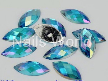 Стрази Marquise -  Aquamarine AB Размер: 3х6мм
Кол-во: 20шт