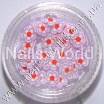 Фимо цветы Flowers White Purple, 50 шт. 