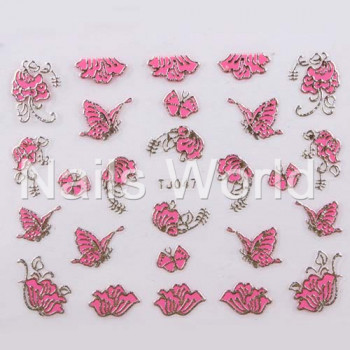 Наклейки Fuchsia-silver №047 
