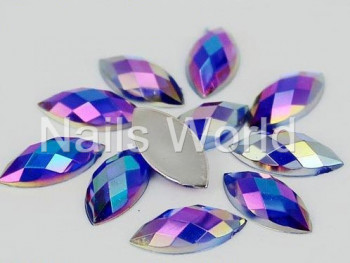 Стрази Marquise -  Amethyst AB Размер: 3х6мм
Кол-во: 20шт