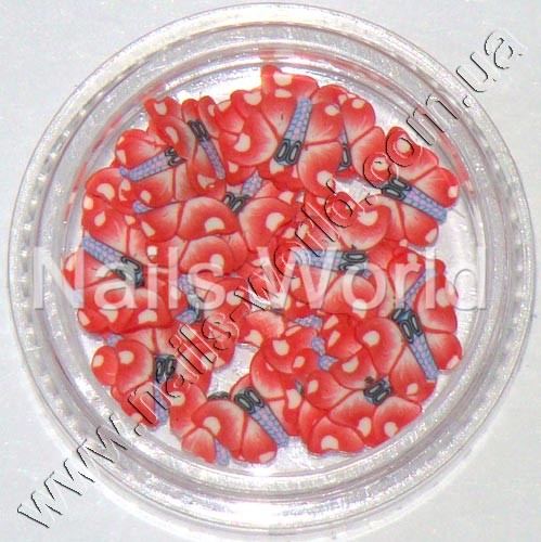 Fimo butterfly Red (red), 50 pcs.