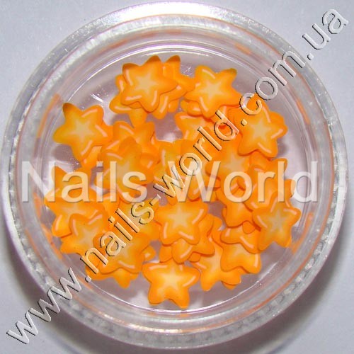 Fimo flowers Star Orange Yellow, 50 pcs.
